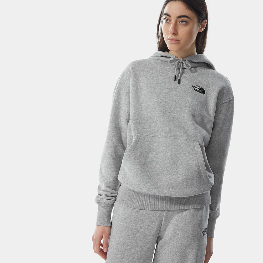 The North Face Hoodie Womens Australia - The North Face Oversized Essential Light Grey (DFO-830517)